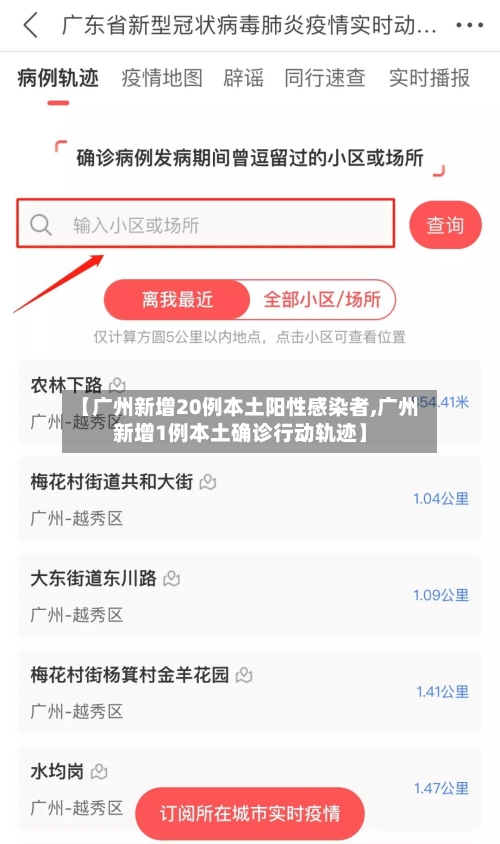 【广州新增20例本土阳性感染者,广州新增1例本土确诊行动轨迹】-第2张图片