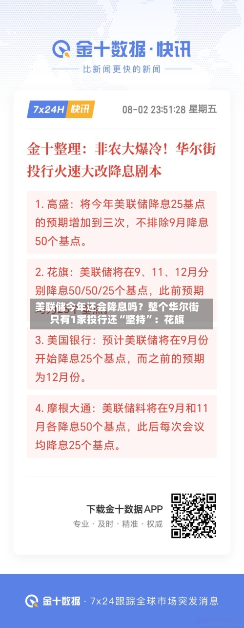 美联储今年还会降息吗？整个华尔街只有1家投行还“坚持”：花旗-第2张图片