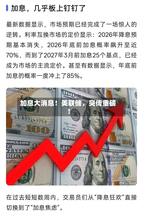 加息大消息！美联储	，突传重磅！-第2张图片