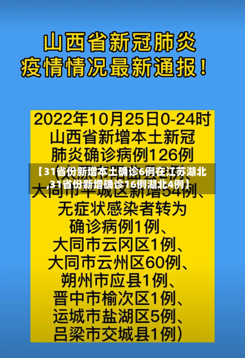 【31省份新增本土确诊6例在江苏湖北,31省份新增确诊16例湖北4例】-第3张图片